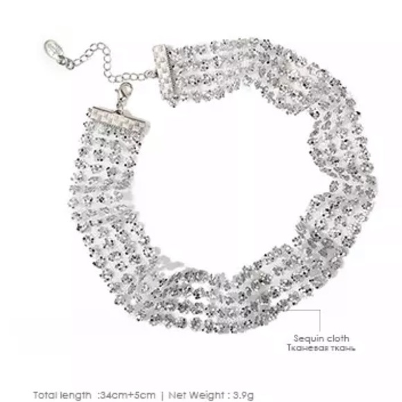 • Bella • Mesh Sequin Choker - Picture 3 of 5